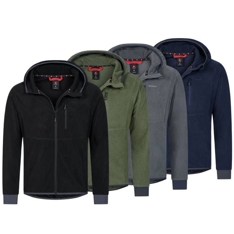 Höhenhorn Apennin Herren Leichter Fleece Hoodie Sweatshirt Full Zip Microfleece M Dunkelblau von Höhenhorn