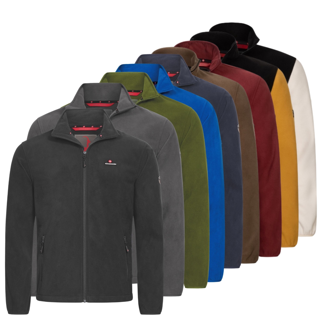 Höhenhorn Badus Herren Fleece Jacke Outdoor Freizeit 5XL Rot von Höhenhorn