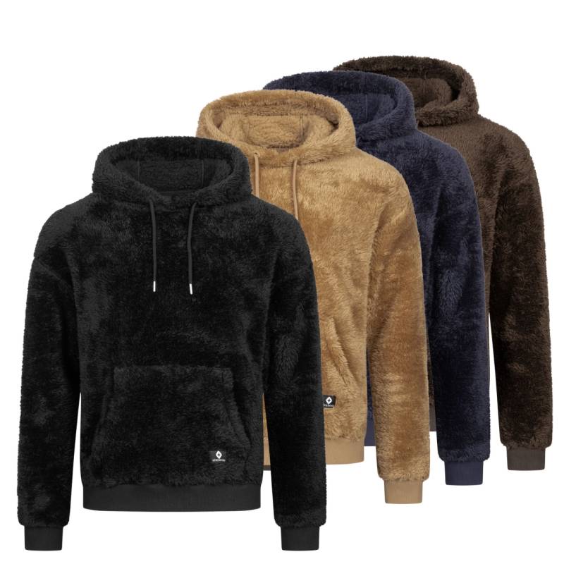 Höhenhorn Bärg Hoodie Teddyfleece Herren Kapuzen Pullover Hoody Sweatshirt XXL Braun von Höhenhorn
