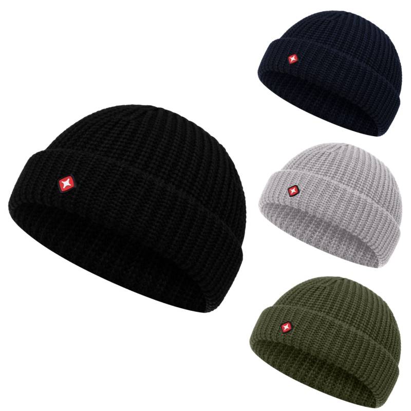 Höhenhorn Fisherman Mütze Unisex Herren Damen Fischermütze Merinowolle EinheitsgrÃ¶Ãe Schwarz von Höhenhorn