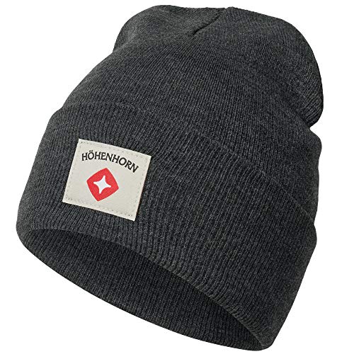 Höhenhorn Heelflip Knitted Beanie Unisex Herren Damen Dunkelgrau von Höhenhorn