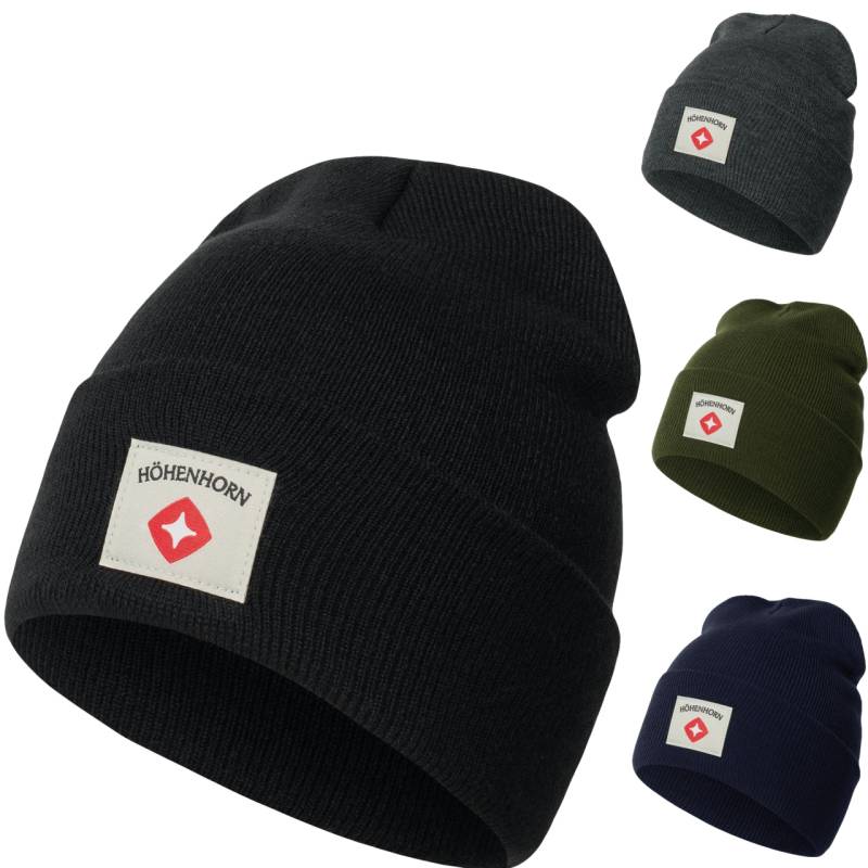 Höhenhorn Heelflip Knitted Beanie Unisex Herren Damen Mütze Wintermütze Strick Dunkelblau von Höhenhorn