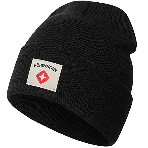 Höhenhorn Heelflip Knitted Beanie Unisex Herren Damen Schwarz von Höhenhorn