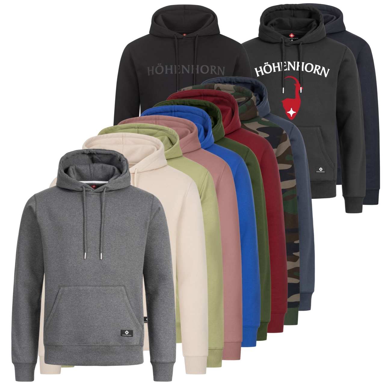 Höhenhorn Janga Hoodie Herren Kapuzen Pullover Hoody Sweatshirt 3XL Schwarz von Höhenhorn