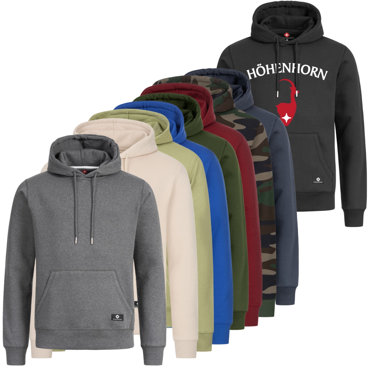 Höhenhorn Janga Hoodie Herren Kapuzen Pullover Hoody Sweatshirt 5XL GrÃ¼n von Höhenhorn