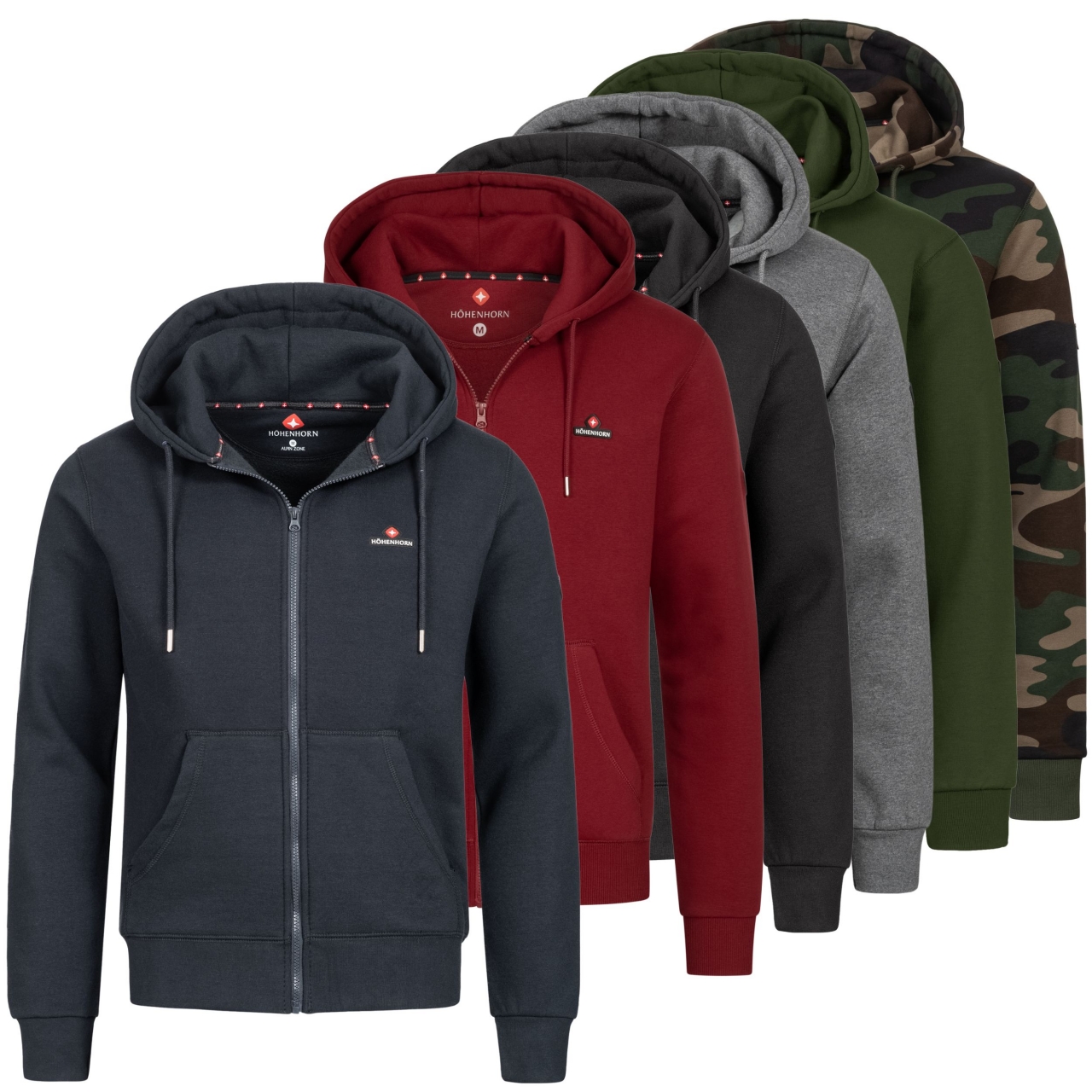 Höhenhorn Katan Herren Hoodie Pullover Sweatshirt Kapuzenpullover 4XL Rot von Höhenhorn