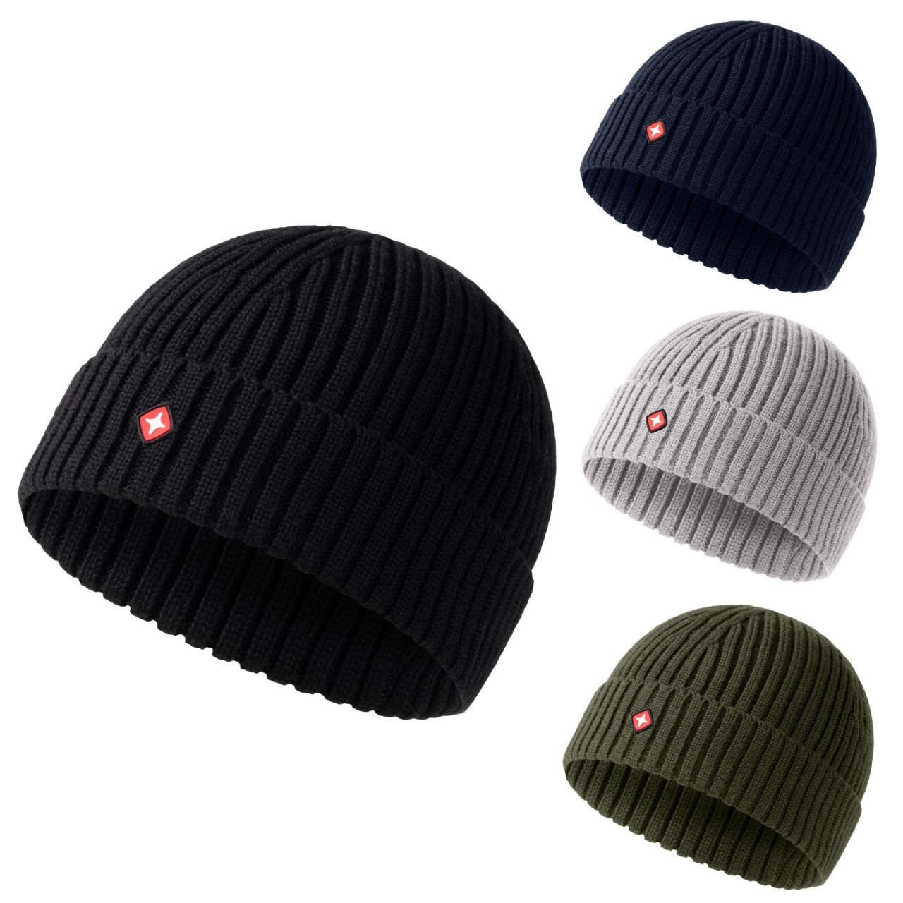 Höhenhorn Nordföhn Knitted Beanie Merinowolle Strickmütze Herren Damen Unisex... EinheitsgrÃ¶Ãe Navy Rubber V2 von Höhenhorn