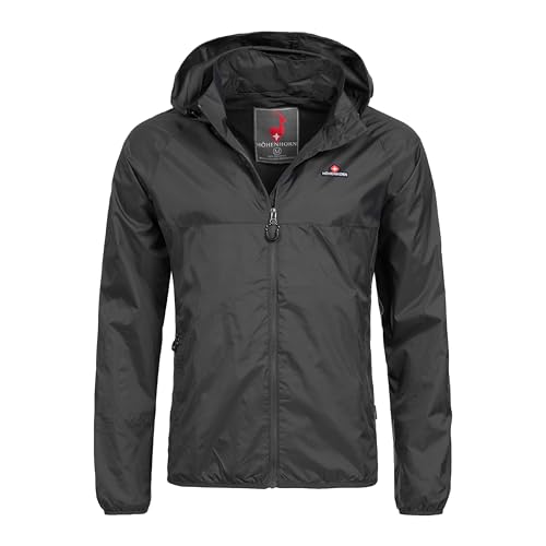 Höhenhorn Rigi Herren Regen Jacke Outdoor Rain Freizeitjacke Schwarz 4XL von Höhenhorn