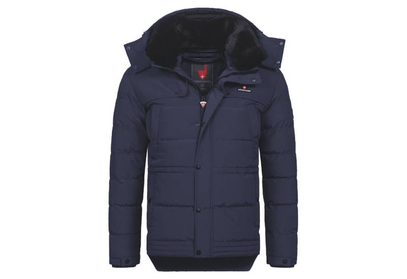 Höhenhorn Winterjacke Adamelo Herren Winter Jacke für Männer Quilted Steppjacke Gefüttert abnehmbarer Kunstfellkragen & Kapuze, weiche Microfleece Innenseite von Höhenhorn