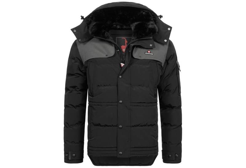 Höhenhorn Winterjacke Adamelo Herren Winter Jacke für Männer Quilted Steppjacke Gefüttert abnehmbarer Kunstfellkragen & Kapuze, weiche Microfleece Innenseite von Höhenhorn