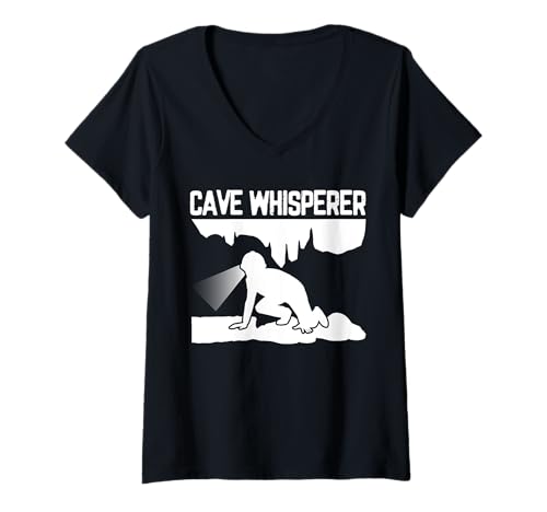 Damen Cave Whisperer Caving Spelunker T-Shirt mit V-Ausschnitt Damen Cave Whisperer Caving Spelunker T-Shirt mit V-Ausschnitt von Höhlenforscher Design Idee Spelunking