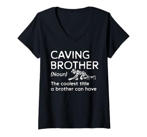 Damen Caving Brother Definition Spelunker T-Shirt mit V-Ausschnitt Damen Caving Brother Definition Spelunker T-Shirt mit V-Ausschnitt von Höhlenforscher Design Idee Spelunking