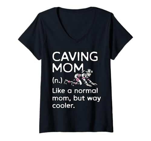 Damen Caving Dad Fathers Day Definition Spelunker T-Shirt mit V-Ausschnitt Damen Caving Dad Fathers Day Definition Spelunker T-Shirt mit V-Ausschnitt von Höhlenforscher Design Idee Spelunking