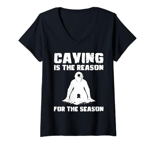 Damen Caving Is The Reason For The Season Spelunker T-Shirt mit V-Ausschnitt Damen Caving Is The Reason For The Season Spelunker T-Shirt mit V-Ausschnitt von Höhlenforscher Design Idee Spelunking
