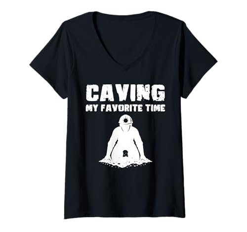 Damen Caving My Favorite Time Spelunker T-Shirt mit V-Ausschnitt Damen Caving My Favorite Time Spelunker T-Shirt mit V-Ausschnitt von Höhlenforscher Design Idee Spelunking