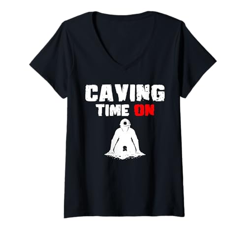 Damen Caving Time On Spelunker T-Shirt mit V-Ausschnitt Damen Caving Time On Spelunker T-Shirt mit V-Ausschnitt von Höhlenforscher Design Idee Spelunking