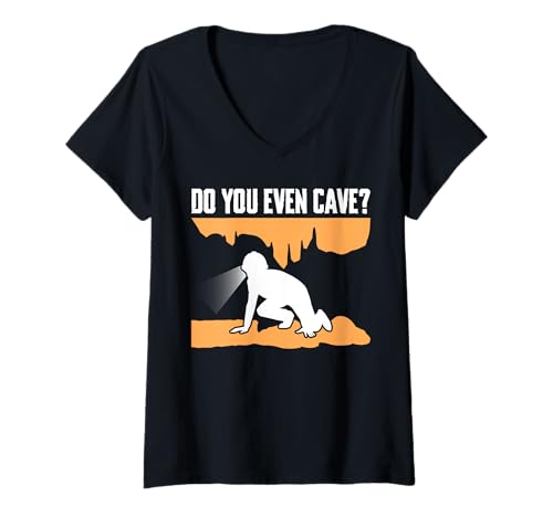 Damen Do You Even Cave? Caving Spelunker T-Shirt mit V-Ausschnitt Damen Do You Even Cave? Caving Spelunker T-Shirt mit V-Ausschnitt von Höhlenforscher Design Idee Spelunking
