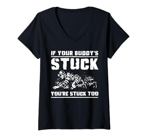 Damen If Your Buddys Stuck Youre Stuck Too Caving Spelunker T-Shirt mit V-Ausschnitt Damen If Your Buddys Stuck Youre Stuck Too Caving Spelunker T-Shirt mit V-Ausschnitt von Höhlenforscher Design Idee Spelunking
