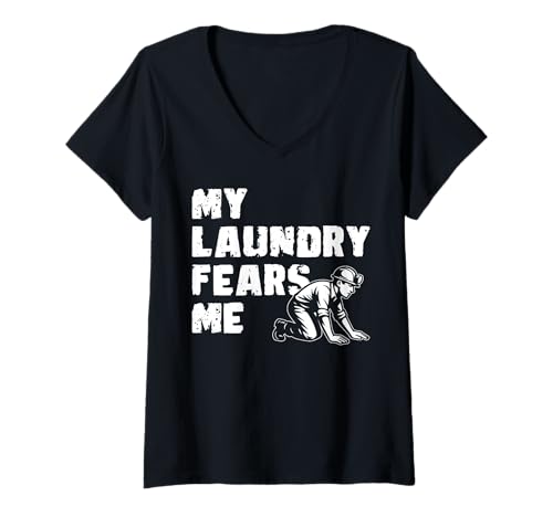 Damen My Laundry Fears Me Caving Spelunker T-Shirt mit V-Ausschnitt Damen My Laundry Fears Me Caving Spelunker T-Shirt mit V-Ausschnitt von Höhlenforscher Design Idee Spelunking