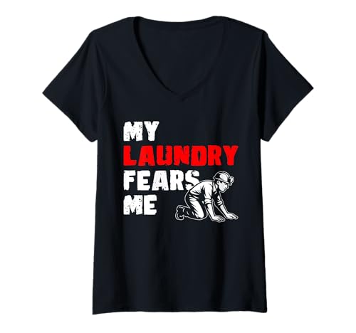 Damen My Laundry Fears Me Caving Spelunker T-Shirt mit V-Ausschnitt Damen My Laundry Fears Me Caving Spelunker T-Shirt mit V-Ausschnitt von Höhlenforscher Design Idee Spelunking