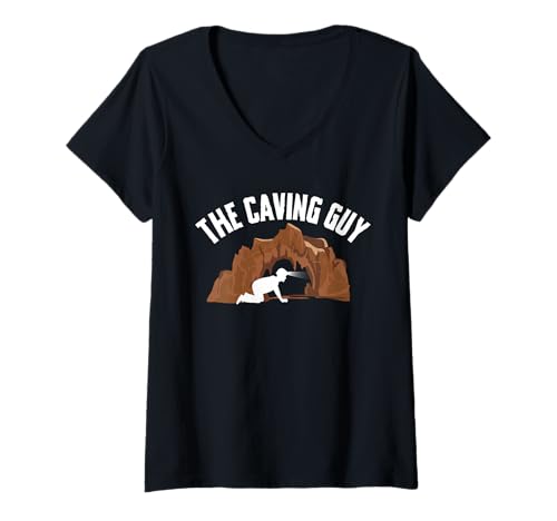 Damen The Caving Guy Spelunker T-Shirt mit V-Ausschnitt Damen The Caving Guy Spelunker T-Shirt mit V-Ausschnitt von Höhlenforscher Design Idee Spelunking