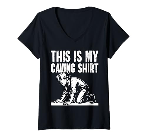 Damen This Is My Caving Shirt Spelunker T-Shirt mit V-Ausschnitt Damen This Is My Caving Shirt Spelunker T-Shirt mit V-Ausschnitt von Höhlenforscher Design Idee Spelunking