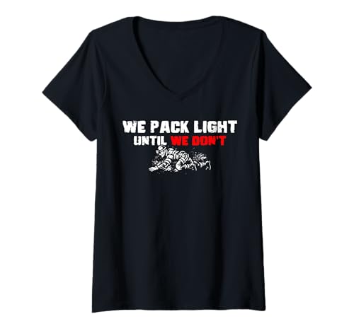 Damen We Pack Light Until We Dont Caving Spelunker T-Shirt mit V-Ausschnitt Damen We Pack Light Until We Dont Caving Spelunker T-Shirt mit V-Ausschnitt von Höhlenforscher Design Idee Spelunking