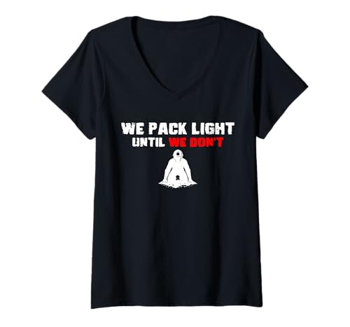 Damen We Pack Light Until We Dont Caving Spelunker T-Shirt mit V-Ausschnitt Damen We Pack Light Until We Dont Caving Spelunker T-Shirt mit V-Ausschnitt von Höhlenforscher Design Idee Spelunking