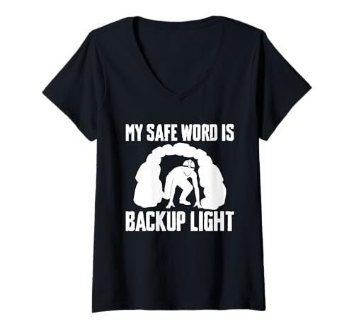 Damen My Safe Word Is Backup Light Caving Spelunking T-Shirt mit V-Ausschnitt Damen My Safe Word Is Backup Light Caving Spelunking T-Shirt mit V-Ausschnitt von Höhlenforscher Designs Idee Spelunking