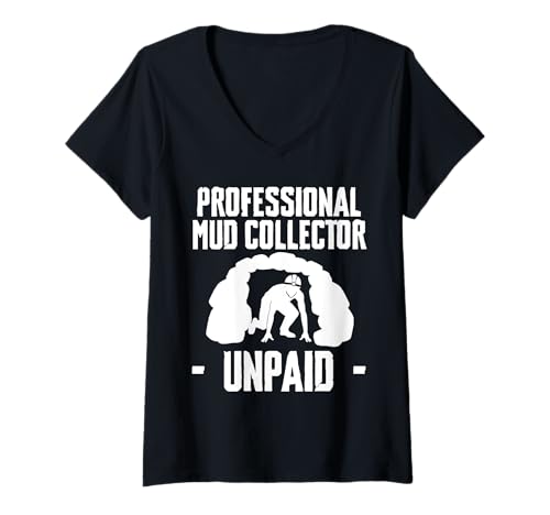 Damen Professional Mud Collector Caving Spelunking T-Shirt mit V-Ausschnitt Damen Professional Mud Collector Caving Spelunking T-Shirt mit V-Ausschnitt von Höhlenforscher Designs Idee Spelunking