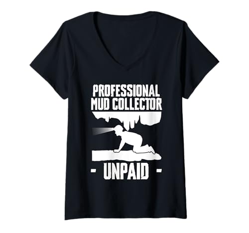 Damen Professional Mud Collector Caving Spelunking T-Shirt mit V-Ausschnitt Damen Professional Mud Collector Caving Spelunking T-Shirt mit V-Ausschnitt von Höhlenforscher Designs Idee Spelunking