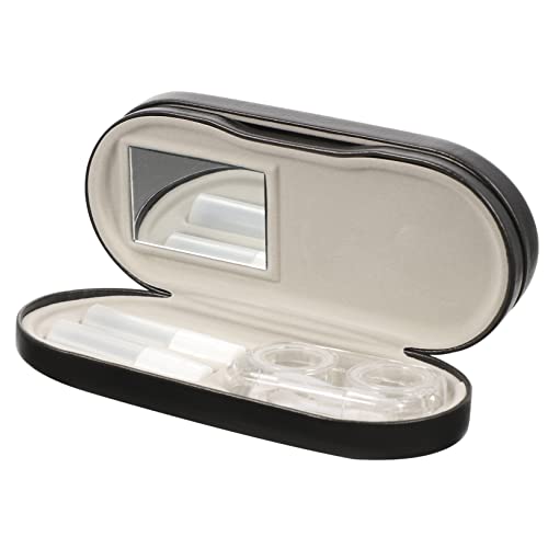 Hoement 2-in-1 Doppel-Augenbox Brillenglas-Zubehör tragbarer Brillen-Organizer Hartschalen-Etui Kratzfest auslaufsicher 21W01 weißes Set von Hoement