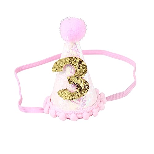Hoement 1stück Plüschball Geburtstagsmütze Für Glitzer-haaraccessoire Für Geburtstag Perfektes Fotorequisit Und Festliche Dekoration Mit Elastischem Band Für Sicheren Halt von Hoement