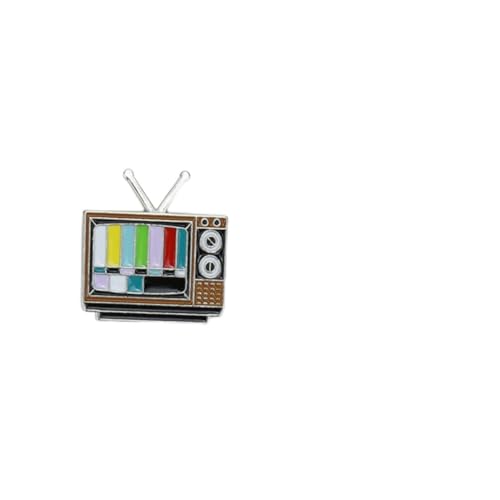 Hoement 2 STÜCK Retro Tv Channel Broschen Kreative Anstecknadeln aus Langlebiger Zinklegierung Bunte Vintage Brustnadeln als Kostümdeko Modische Schmuckpins für Alltag und von Hoement