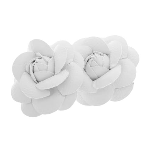 Hoement 2 Stück Abnehmbare Rosenschuhschnallen aus Kunstleder Dekorative Blütenclips für Damen Vielseitig für High Heels Sandalen und Stiefel Langlebig und Einfach zu Wechseln von Hoement