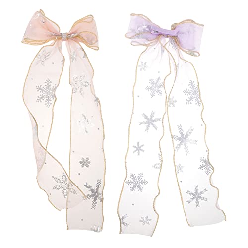 Hoement 2stücke Haarschleifen Für Mädchen Bunte Bowknot Haarspangen Mit Ribbons Für Junge Mädchen Für Partys Und Tägliches Styling Haarschmuck-accessoires von Hoement