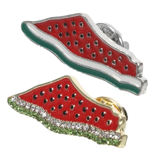 Hoement 2 Stück Wassermelonen Brosche Pin Niedliche Emaille Anstecknadel Wassermelonenform Versatile Schmuck für Sommerpartys und Alltag Design für Outfit von Hoement