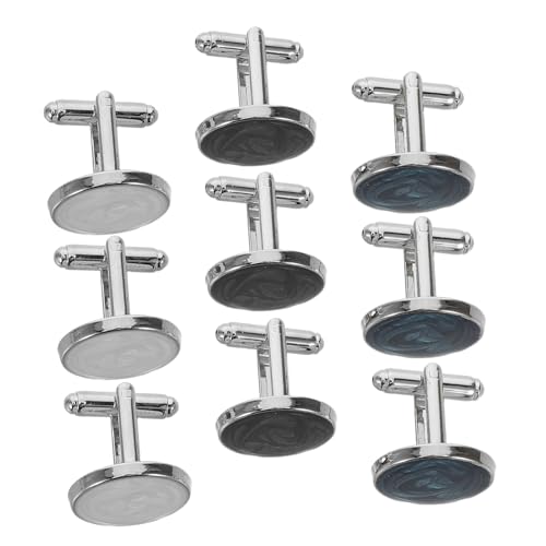 Hoement 3 Paare Herren Manschettenknöpfe Rundes Design Kreative Business Schmuck Accessoire Für Hochzeiten Anzüge Formelle Anlässe Französische Manschettenknöpfe von Hoement