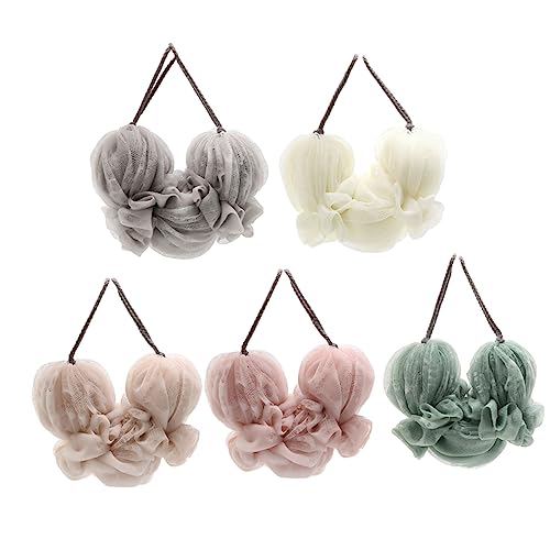 Hoement 5 Stück Rückenschrubber-handtücher Hautfreundliche Badeblumen Langlebig Für Duschen Und Baden von Hoement