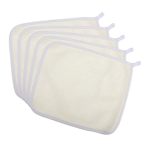 Hoement 5St Badetuch Gesichtstuch reise badetuch Waschlappen zum Waschen des Gesichts Körpertücher peeling pads gesicht handtuch Handtücher Körperwäscher doppelseitige Badwäscher PSA Beige von Hoement