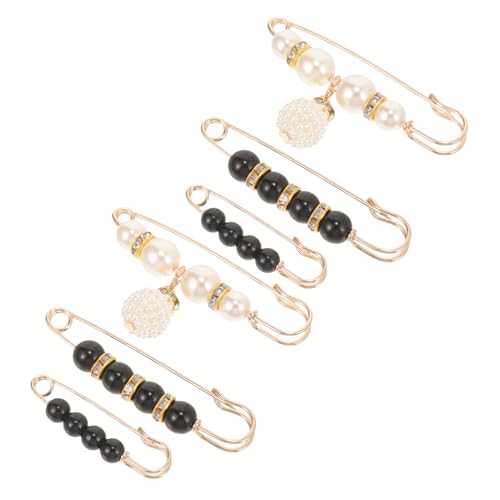 Hoement 6 Stück Teiliges Brooch Perlen Modische Hüft brosche zum Taillenverkleinern Glatte Oberfläche ohne Kratzer Vielseitig für Jeans Hosen Strickjacken und Kleider Geeignet von Hoement