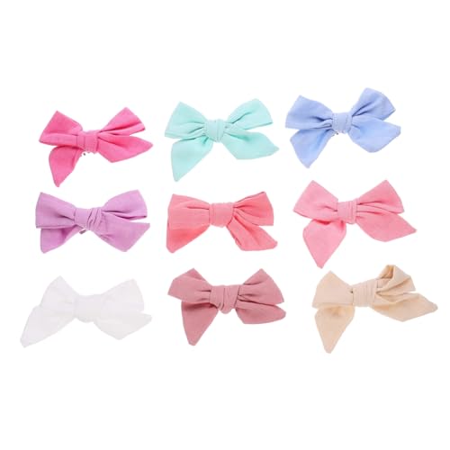 Hoement 9stücke Haarschleifen Für Mädchen Clip Accessoires Junge Mädchen-haarschleifen Gemischte Farbe Robust Und Langlebig von Hoement