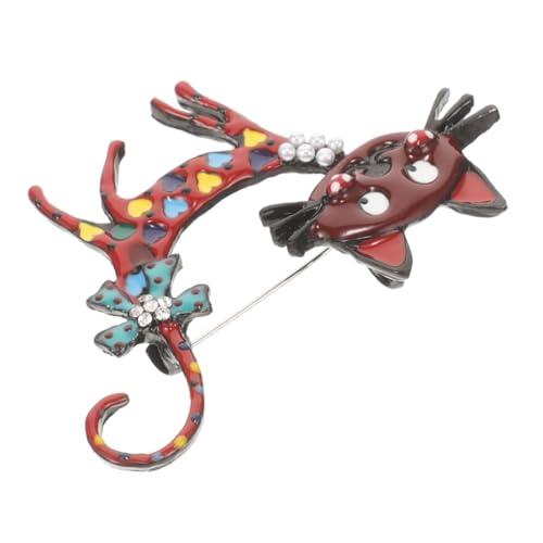 Hoement Cat Brosche Damen Emaille Pin Kreative Katzenform Modischer Anstecker für Kleidung Hose Dekorative Sicherheitsnadel Stilvoller Schmuck Accessoire von Hoement