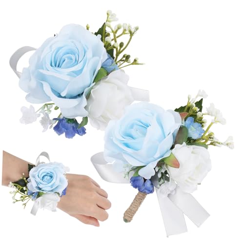 Hoement Elegantes Rosen Corsage mit Elastischem Armband und Anstecknadel Hautfreundlich und Leicht für Hochzeit Abschlussball und Festliche Anlässe Verstellbar und Angenehm zu Tragen von Hoement