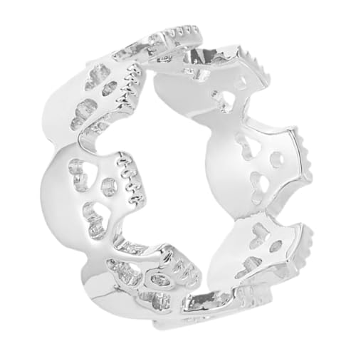 Hoement Halloween Ring mit Schädel Design für Herren und Damen Verstellbarer Gothic Finger Ring Robustem Material für Partys Alltag und Besondere Anlässe von Hoement