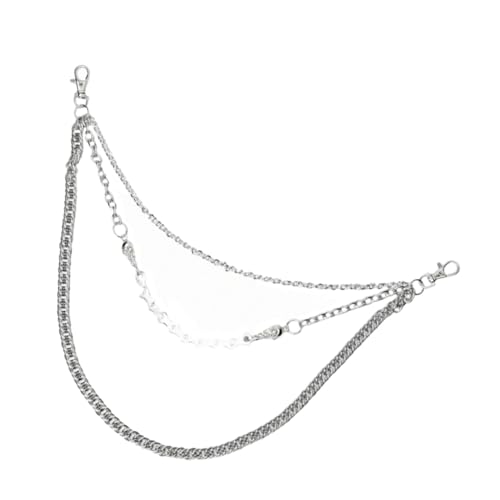 Hoement Herren Hosenkette Metall mit Robuste Hip Hop Jeans Kette Stylisches Accessoire für Outfits Langlebige Vielseitig Kombinierbar Weißes Design von Hoement