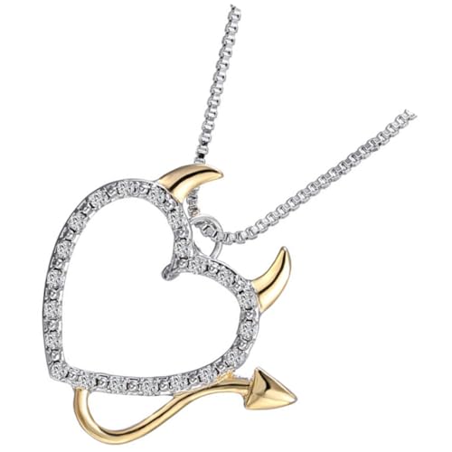 Hoement Herz Anhänger Halskette für Damen mit Strass Verstellbare Clavicle Chain Perfekter Schmuck für Besondere Anlässe und Hoement Herz Anhänger Halskette für Damen mit Strass Verstellbare Clavicle Chain Perfekter Schmuck für Besondere Anlässe und von Hoement