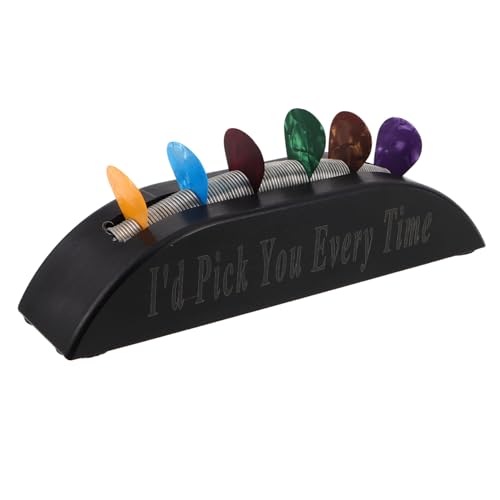 Hoement Japanisch Inspiriertes Gitarren-plektrumhalter PVC Schwarz mit Federklemme Vielseitiger Plectrum Organizer für Akustikgitarre Bass und Ukulele Leicht und Tragbar von Hoement