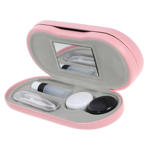 Hoement 1satz Tragbarer Brillenetui Mit Spiegel Praktische Aufbewahrung Für Brillen Und Kontaktlinsen Doppellagige Box Für Unterwegs Und Zuhause von Hoement