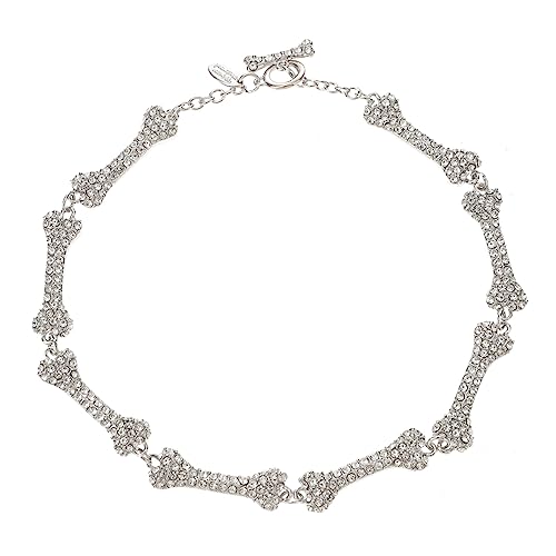 Hoement Kupfer Halskette mit Strassstein Knochenform Schlüsselbein Kette für Halloween Modischer Schmuck für Damen Eleganter Look Langlebiges Material Geschenkidee von Hoement